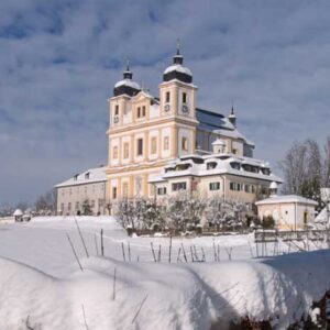 Maria Plain is a tourist attraction in Salzburg. The church stands at the top of a hill north of Salzburg and features a vast panoramic view.